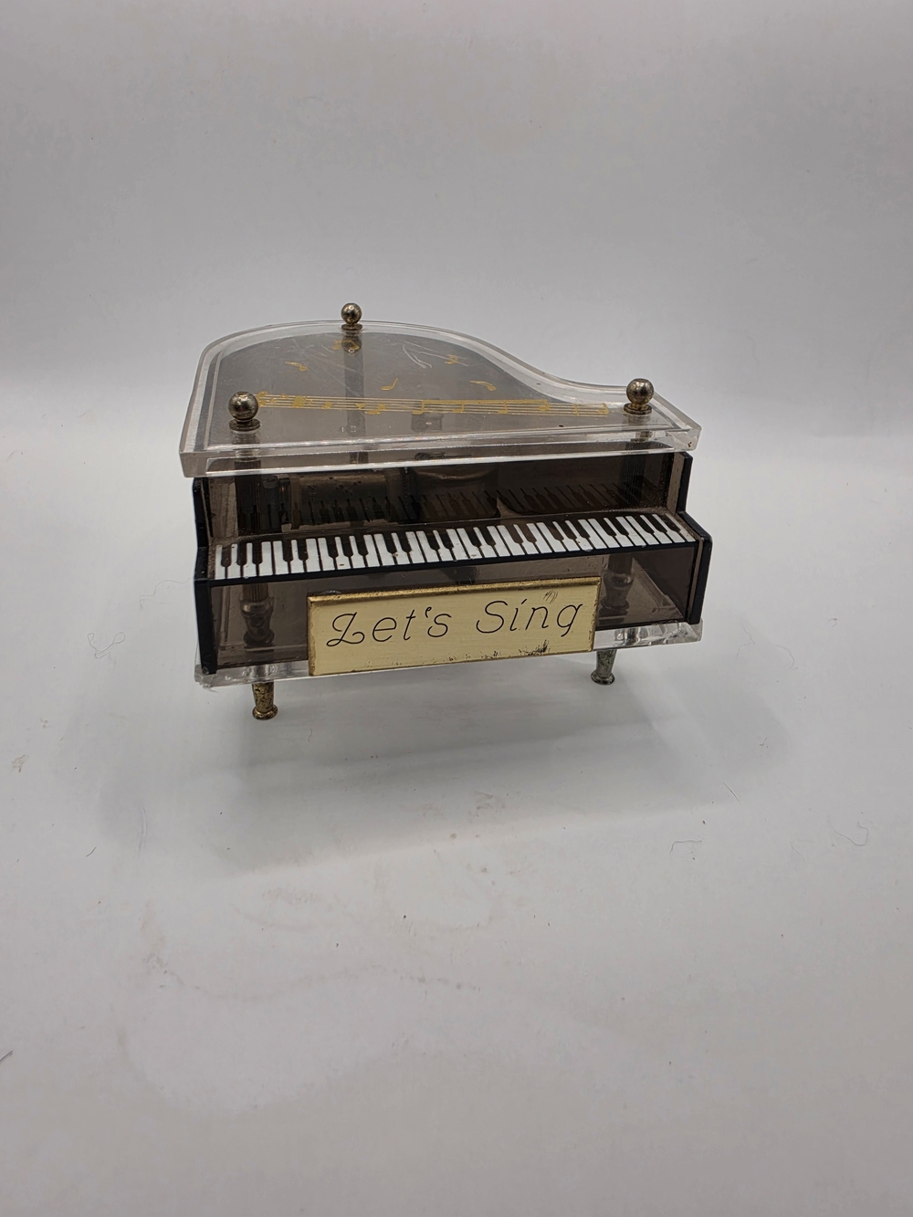 Vintage Sankyo Grand Piano 1970s Lucite Music Box Plays Fur Elise